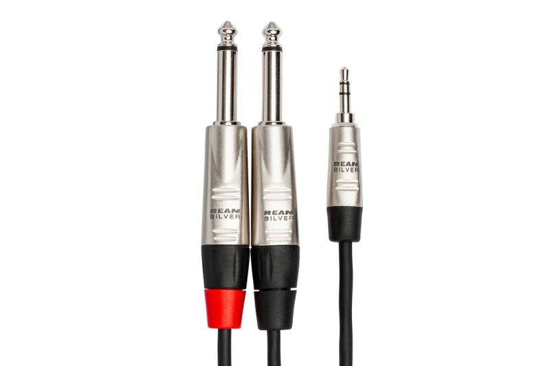 Dual 1/4 Inch Male Phone Plugs (Left And Right) To 1/8 Inch Stereo Male – 6 Feet Long