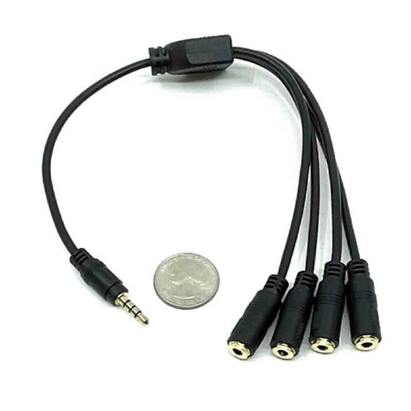 4 Way Audio Splitter – One 3.5Mm Male To Four 3.5Mm Females