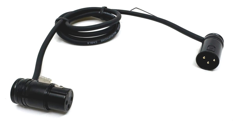 Adjustable Angle, Low Profile Xlrm3 To Xlrf3 Microphone/Audio Shielded Cable, 1 Meter Long