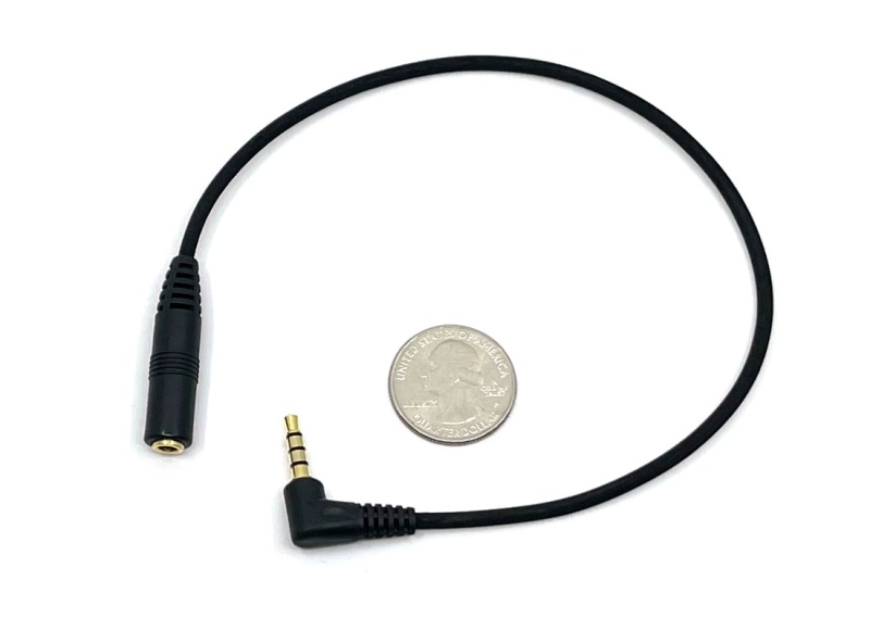 4 Pole (Trrs) – 3.5Mm Male To Female Extension Cable – 12 Inches Long