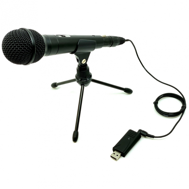 Single Point Stereo Omnidirectional Microphone With Stand And Stereo Usb Soundcard – Made In Usa