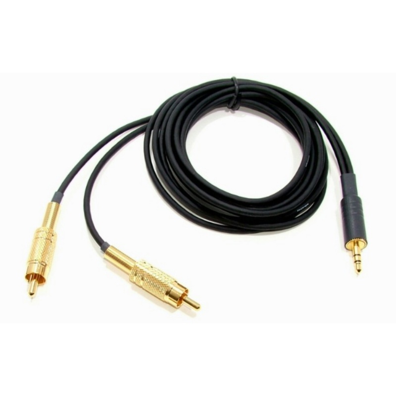3.5Mm () Stereo Male Plug To Dual Rca Gold Plated Plugs