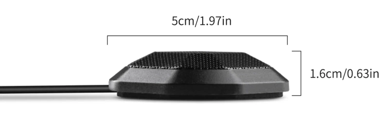 Ultra-High Gain Usb Boundary Microphone With 6.5 Foot Cable – Plug And Play – Made In Usa