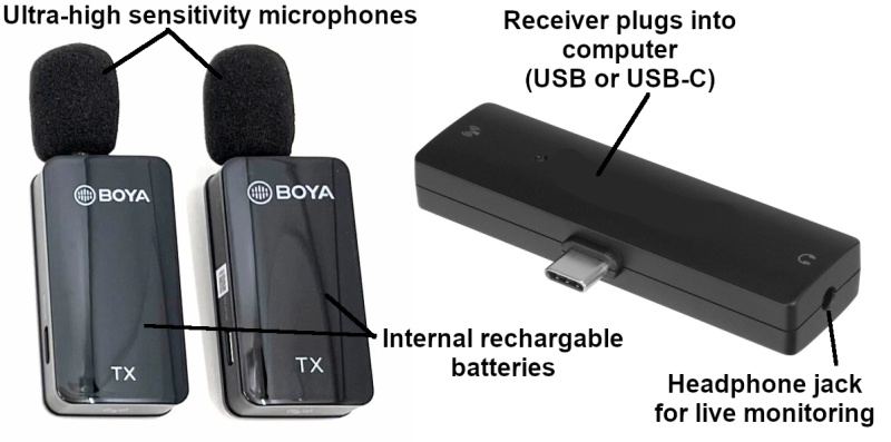 Two Microphone/Transmitter Digital Wireless Audio System With 328′ Range