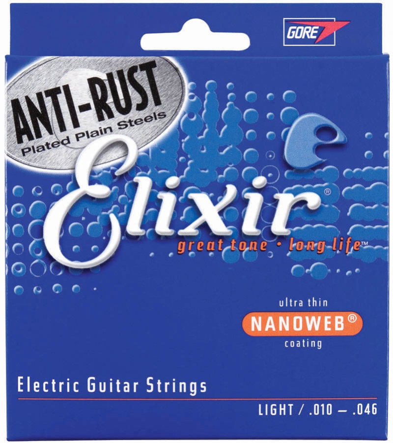 Elixir Electric Guitar Strings, Ultra Thin NANOWEB, Light / .010 - .046