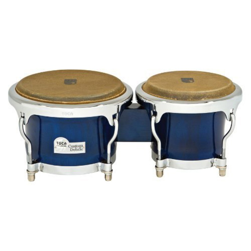 Toca Custom Deluxe Wood Bongos, Blue