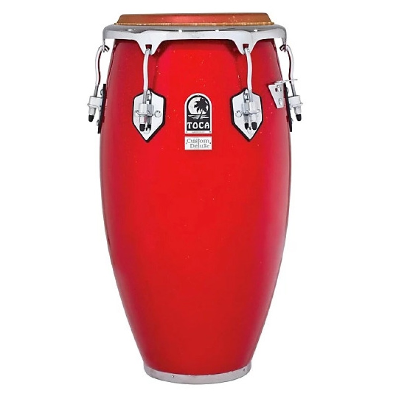 Toca Custom Deluxe Fiberglass 11 3/4" Conga Drum - Red Sparkle