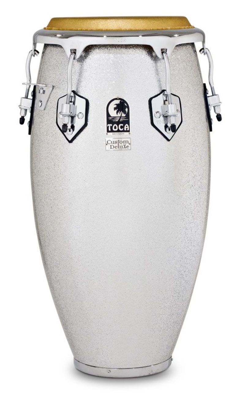 Toca Custom Deluxe Fiberglass Quinto - Silver Sparkle