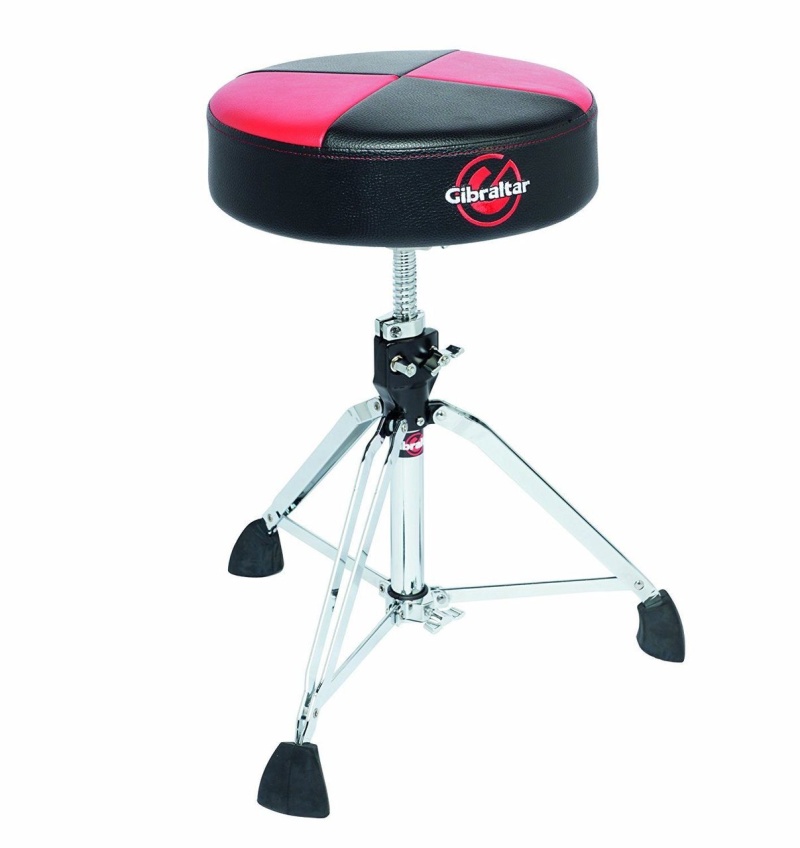 Gibraltar Round Quarter Panel Two Tone Drum Throne, Red/Black