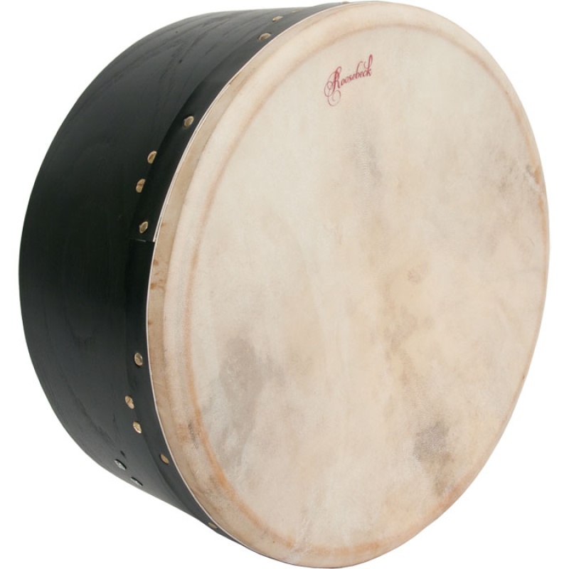 Roosebeck Tunable Mulberry Bodhran Single-Bar 16" X 7" - Black
