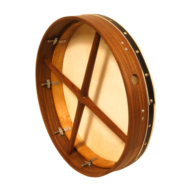 Roosebeck Tunable Sheesham Bodhran Cross-Bar Soft Natural Head 18"X3.5