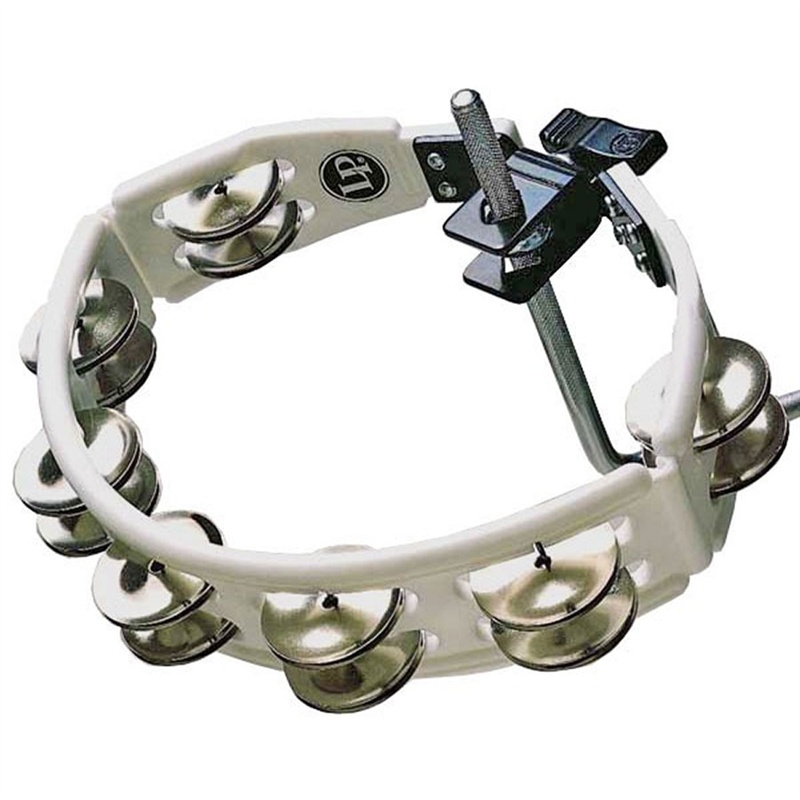 Lp Cyclops Mountable Tambourine, Steel Jingles, White