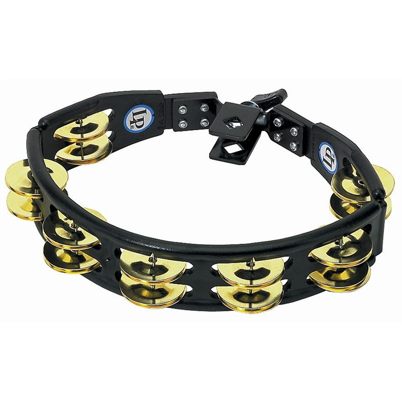 Lp Cyclops Mountable Tambourine, Black, Brass Jingles