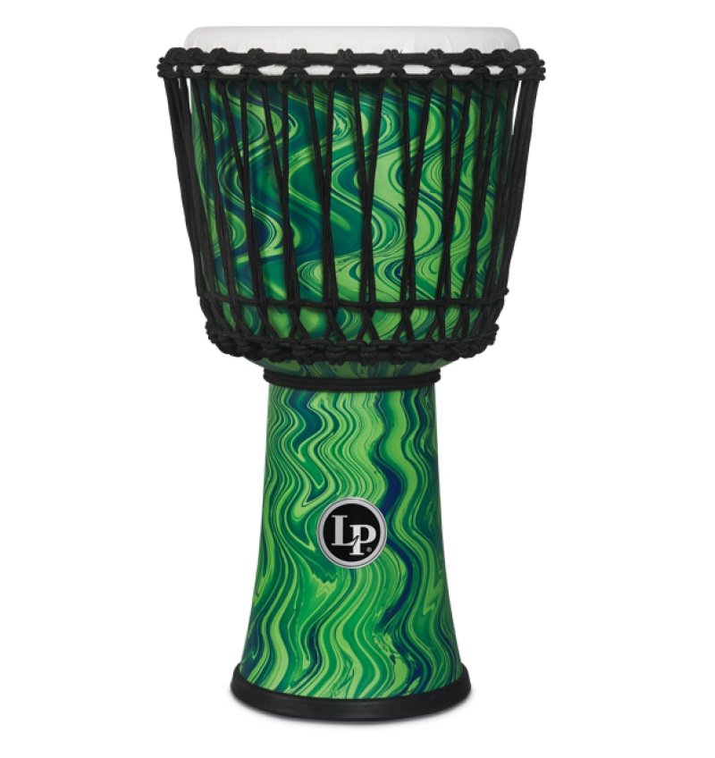 Lp 10 In. Rope Tuned Circle Djembe With Perfect-Pitch Head, Green Marble