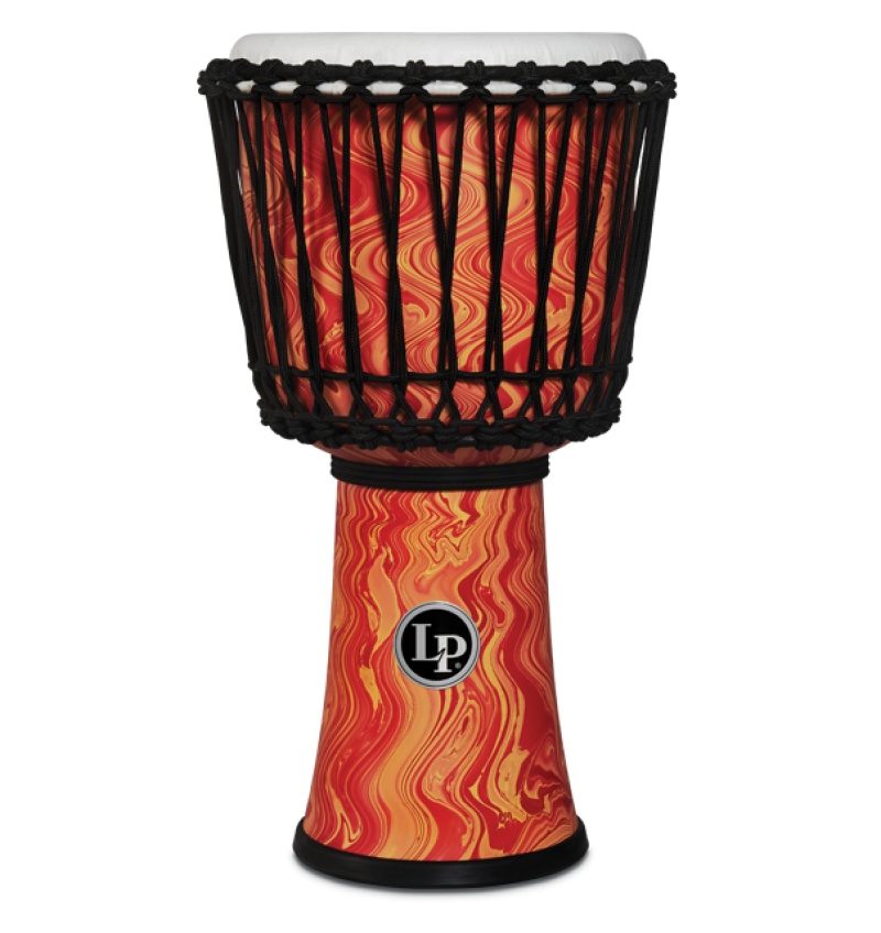 Lp 10 In. Rope Tuned Circle Djembe With Perfect-Pitch Head, Orange Marble