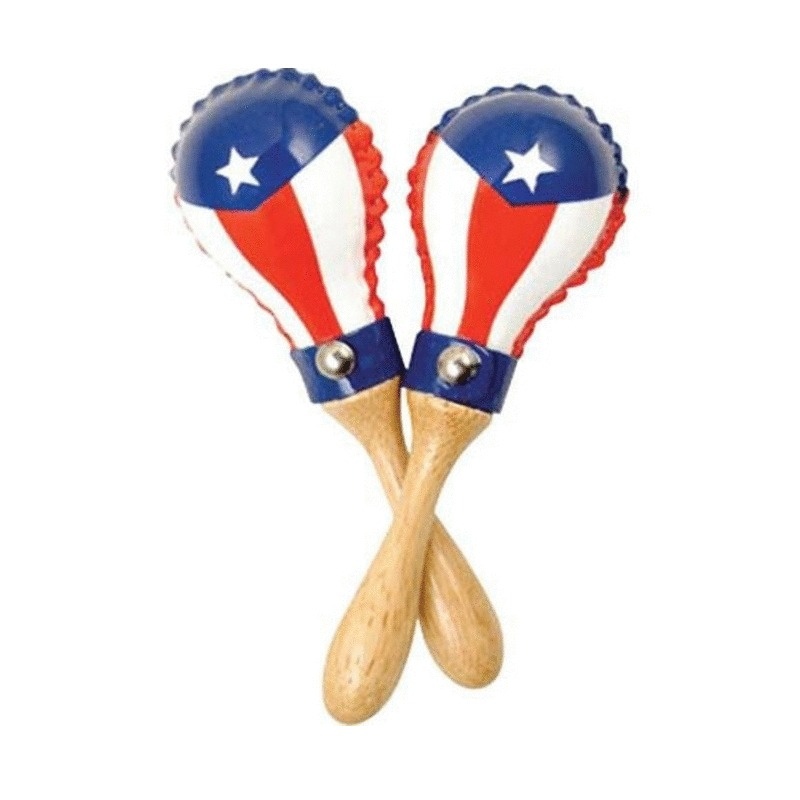 Lp Mini Rawhide Maracas, Puerto Rican Flag