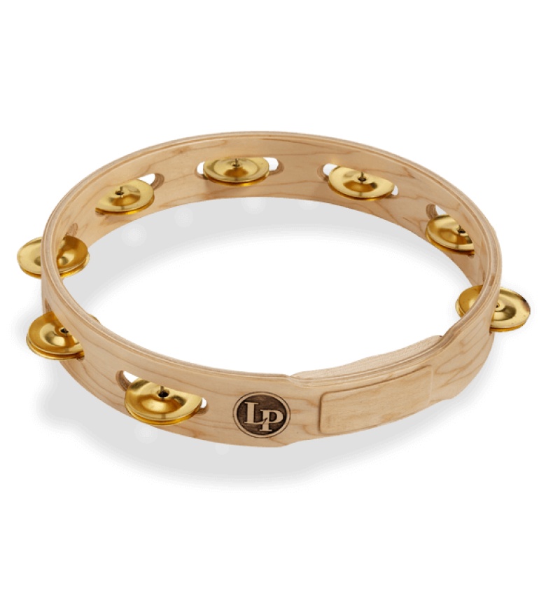 Lp Accent 10" Single Row Wood Tambourine With Brass Jingles