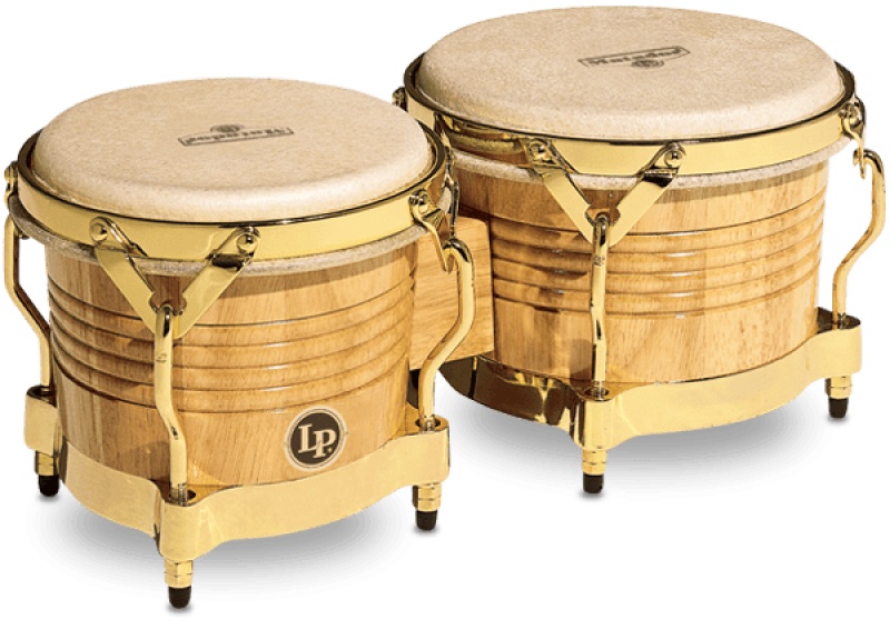 Lp Matador Series Wood Bongos, Natural, Gold