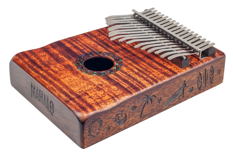 Mahalo 17-Key Kalimba Flame Koa Mka17ka