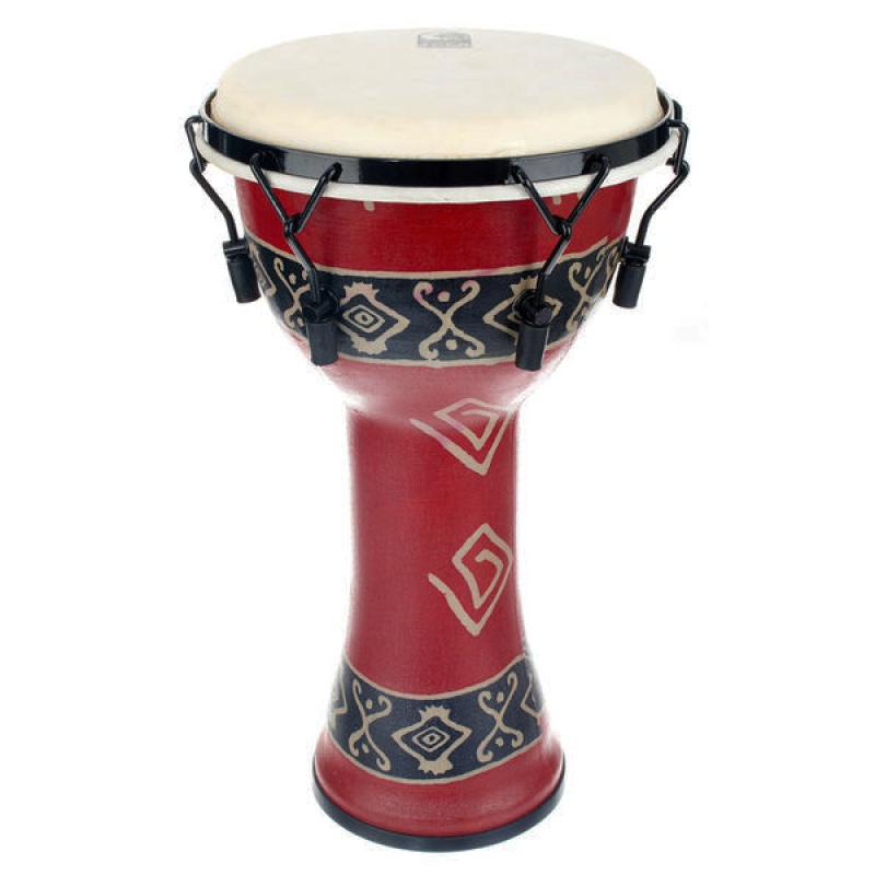 Toca Bali Red Mechanically Tuned Djembe, 10 Inch