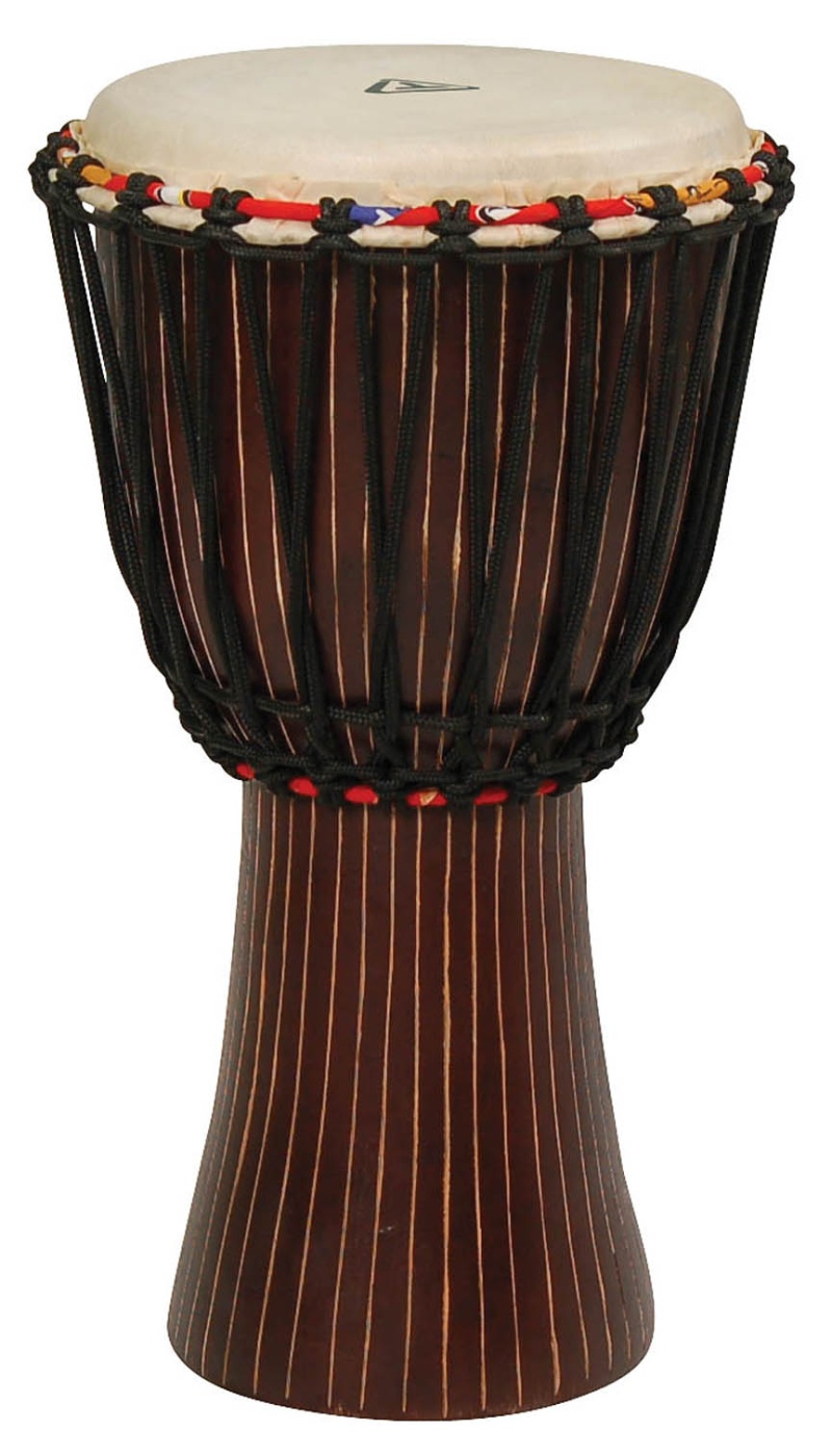 Tycoon Percussion African Rope Tuned Djembe, Pinstripe Finish 10"