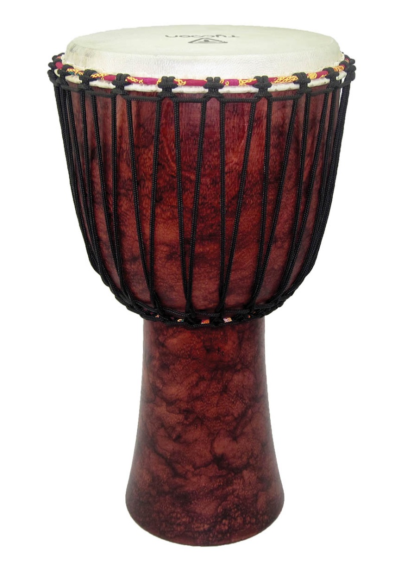 Tycoon Percussion Red Marble Rope Tuned Djembe 12 In