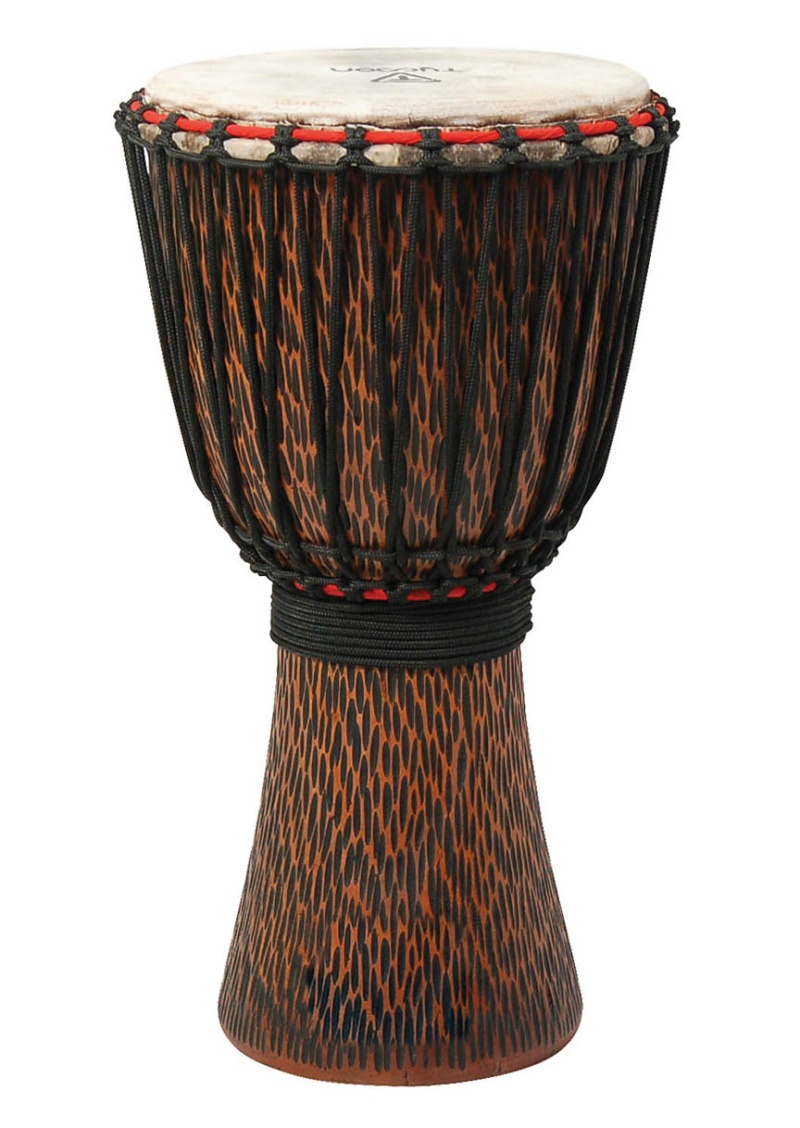 Tycoon Hand-Carved Chiseled Orange Series Djembe 12"