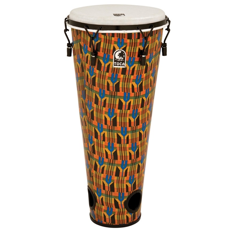 Toca Freestyle Mechanically Tuned Ashiko Drum, Kente Cloth