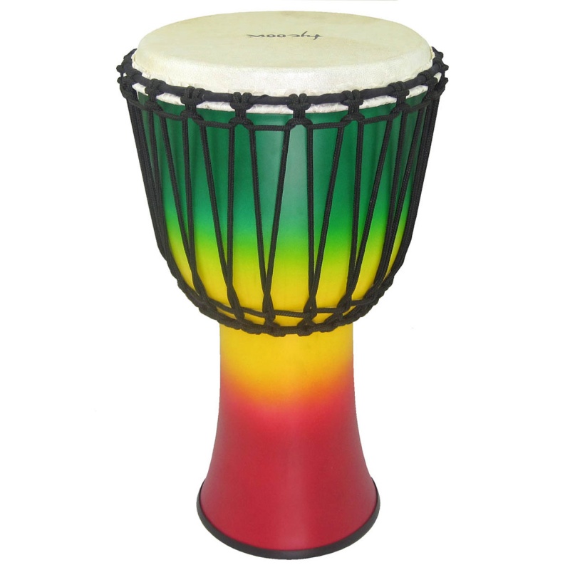 Tycoon 10" Fiberglass Djembe Rope Tuned Jamaican Finish