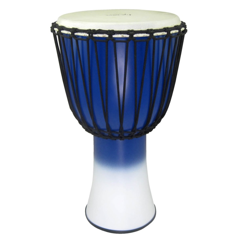Tycoon 12" Fiberglass Djembe Rope Tuned Blue & White Finish