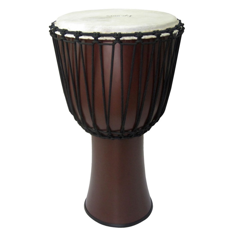 Tycoon 12" Fiberglass Djembe Rope Tuned Dark Brown Finish
