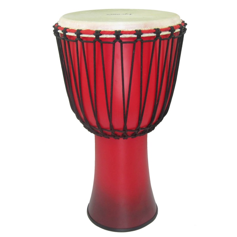 Tycoon 12" Fiberglass Djembe Rope Tuned Red Sunburst Finish