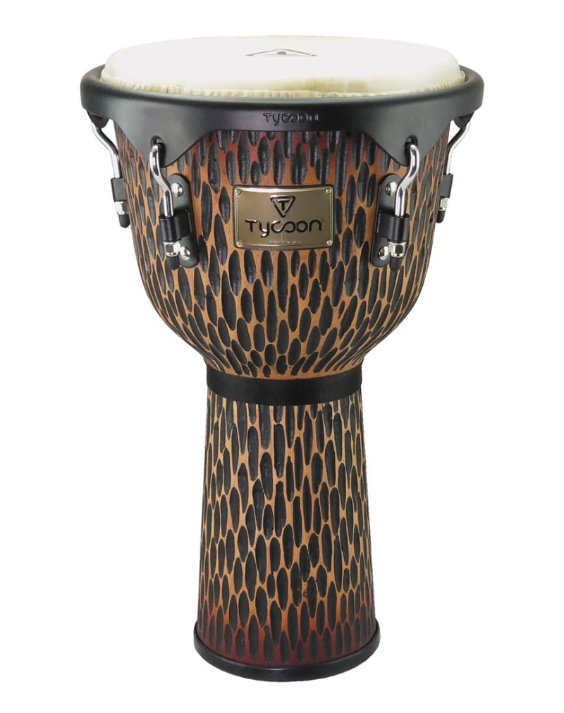 Tycoon Supremo Select Chiseled Orange Series Djembe 12"