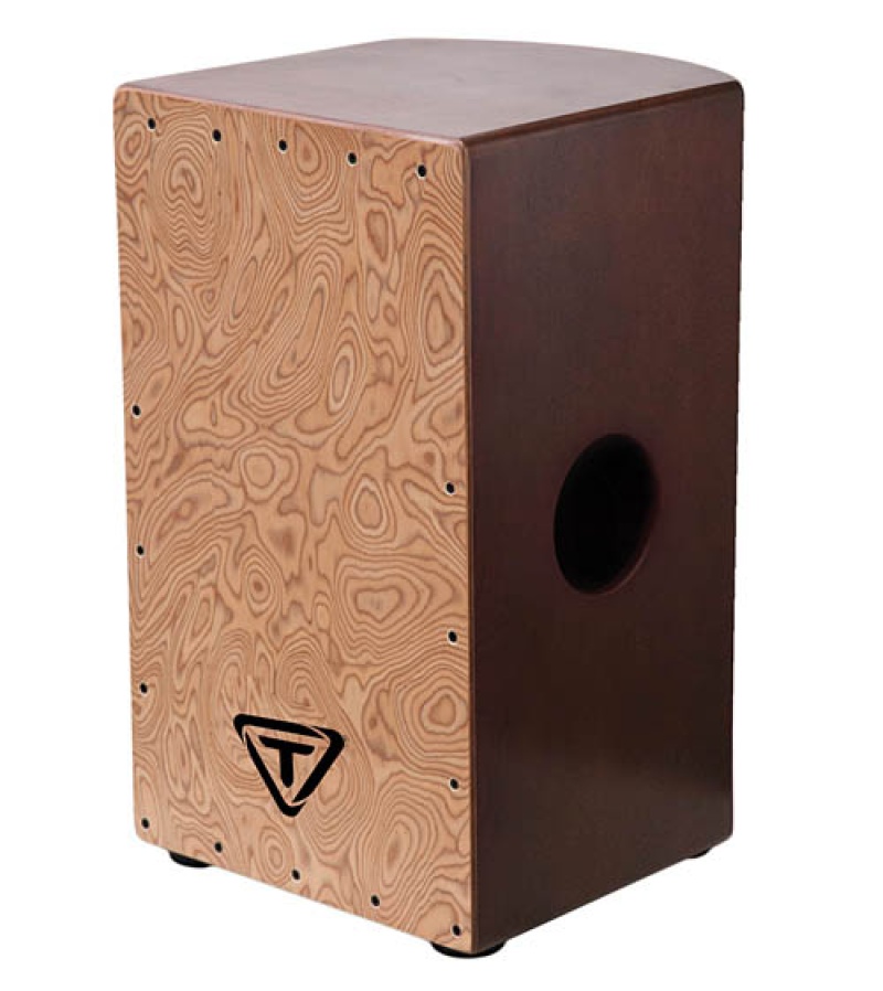 Tycoon Roundback Series Cajon With Bubinga Body And Makah Burl Front Plate