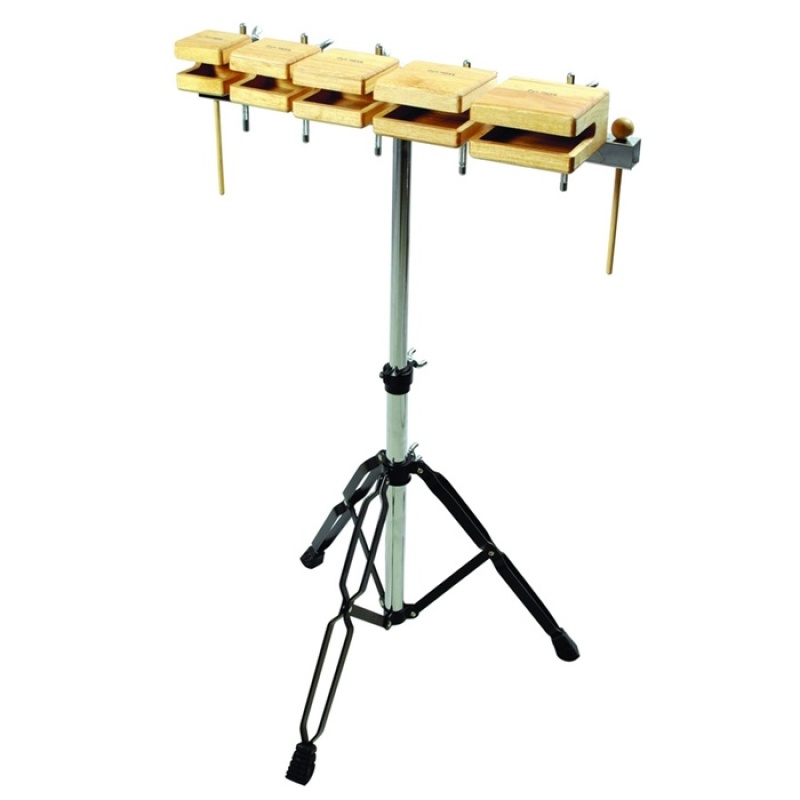 Tycoon Percussion Temple Wood Block Set (With Stand)