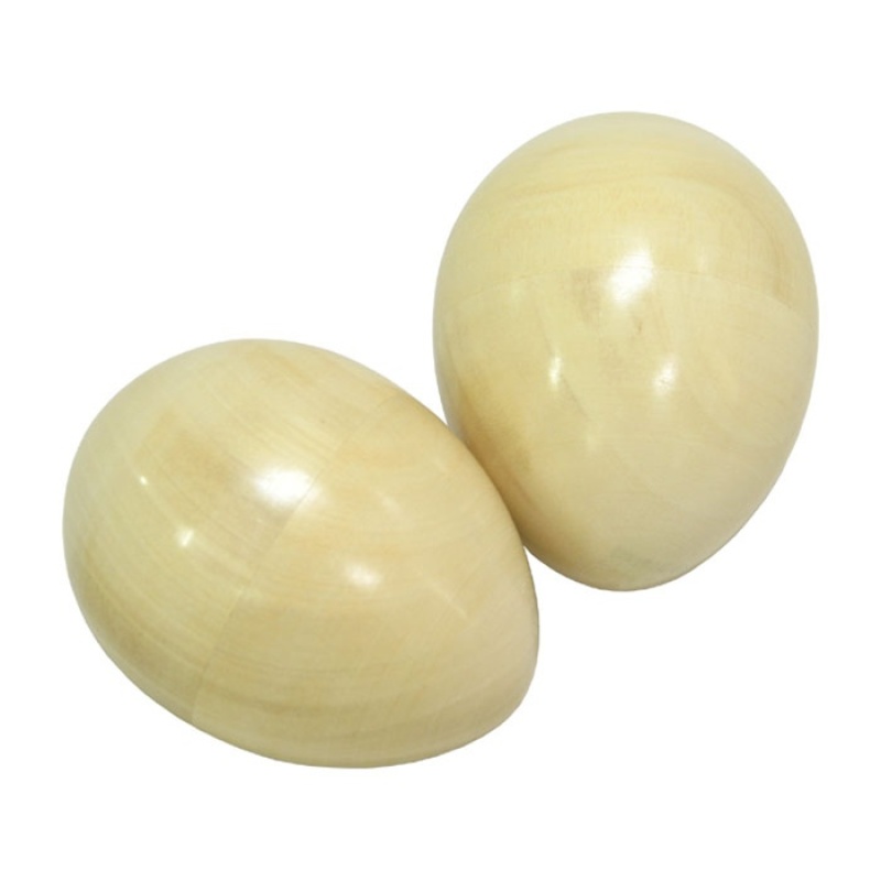 Natural Wooden Egg Shakers, Pair