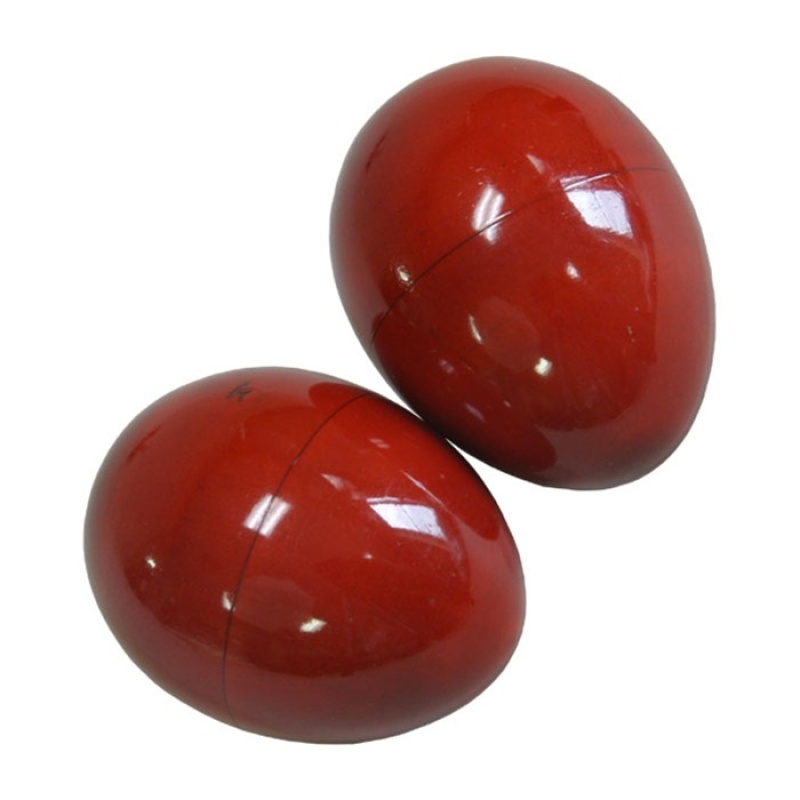 Red Wooden Egg Shakers, Pair