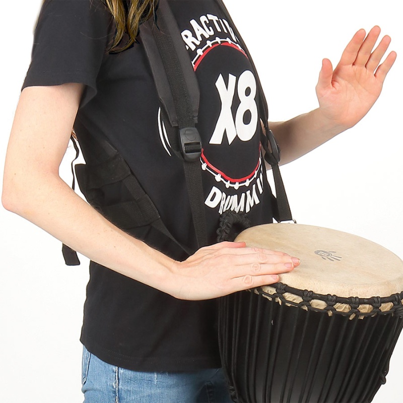 X8 Drums Professional Padded Djembe Strap, Black