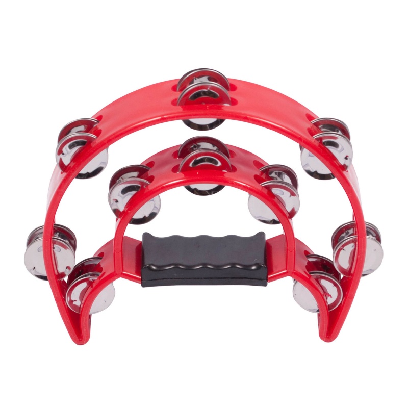 X8 Drums Deluxe Crescent Tambourine, Red