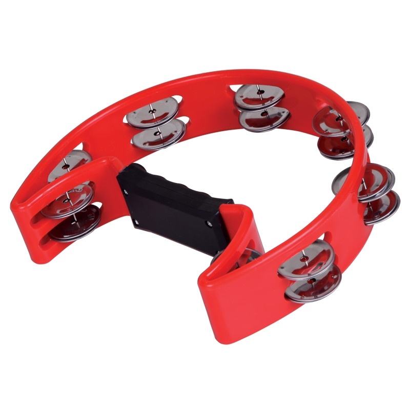 X8 Drums Crescent Tambourine, Red