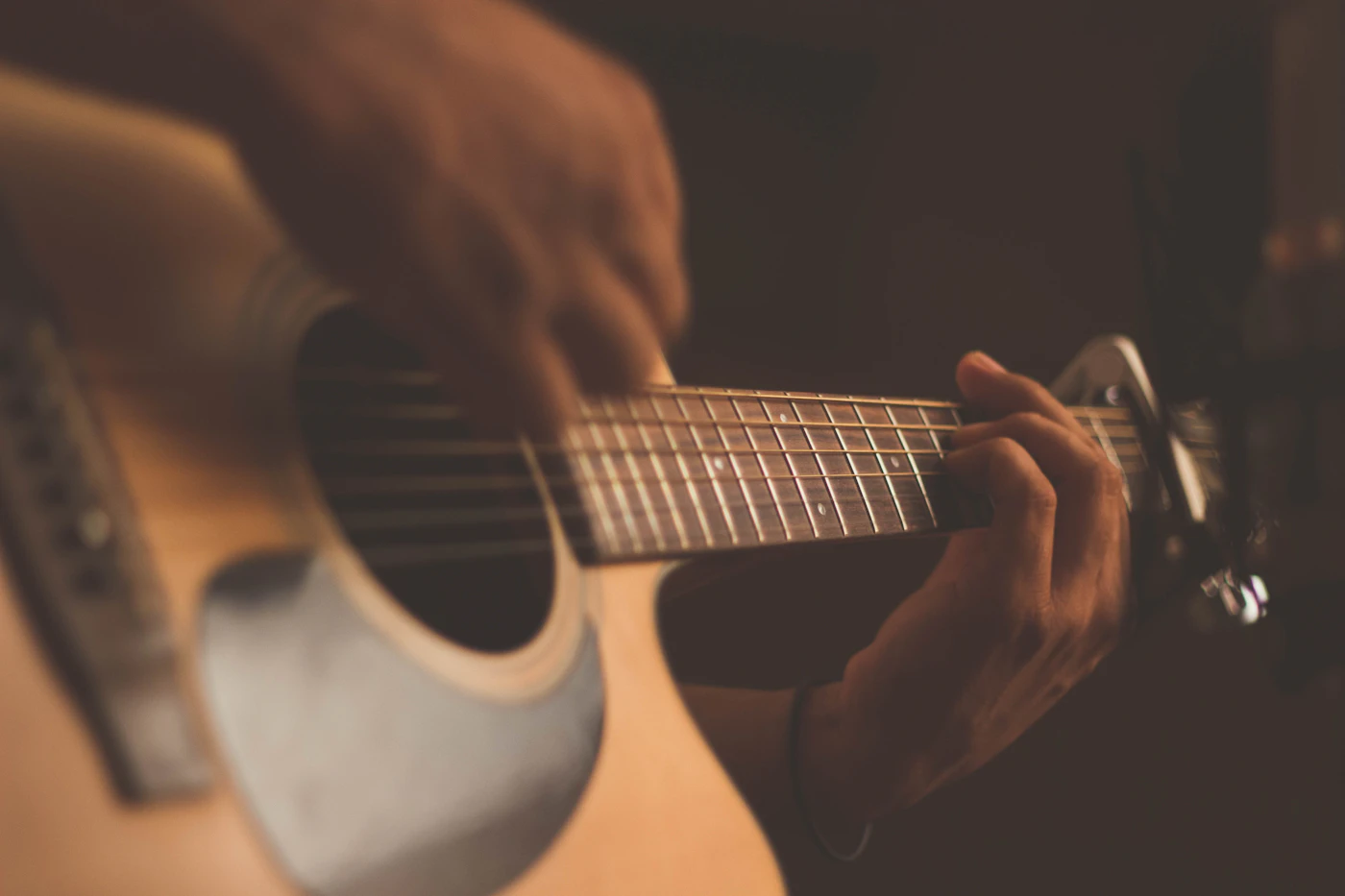 Electric and acoustic guitars